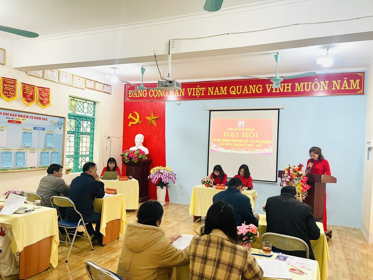 Chi bộ Trường Mầm non Số 1 xã Pá Khoang tổ chức Đại hội Chi bộ  nhiệm kỳ 2025-2027